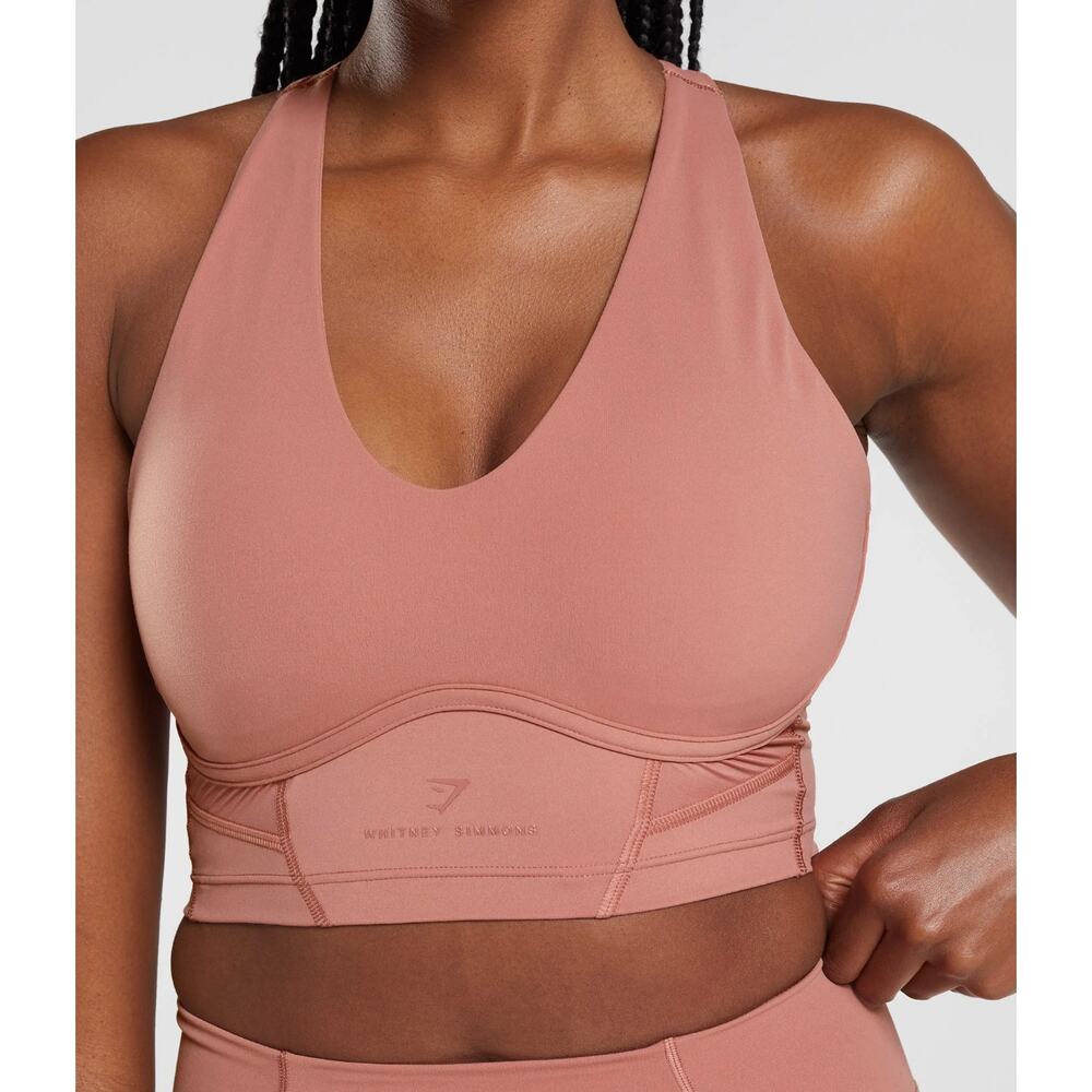 Gymshark DNU Whitney Longline Bra In Canyon Red Athletic Women's‎ sz M
